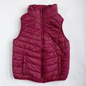 Burgundy Winter Puffer Jacket Vest Youth Kids Size Medium
